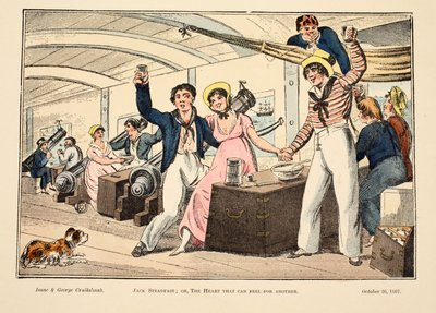 Jack Steadfast; or, The Heart that can Feel for Another, pub. 1807 (käsin väritetty kaiverrus) tekijältä George Cruikshank