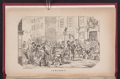 tammikuu alkaen The Comic Almanack tekijältä George Cruikshank