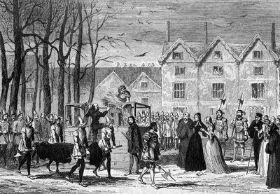 Lady Jane Gray tapaa miehensä ruumiin matkalla telineille, 1554 1840 tekijältä George Cruikshank