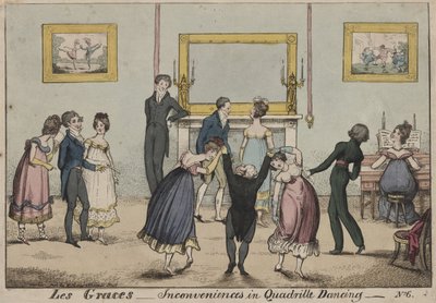 Les Graces, Haitat kvadrillitanssissa, 1817 tekijältä George Cruikshank
