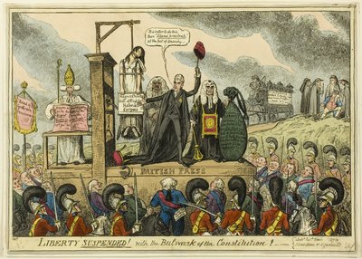 Liberty keskeytetty! Perustuslain luodilla! tekijältä George Cruikshank