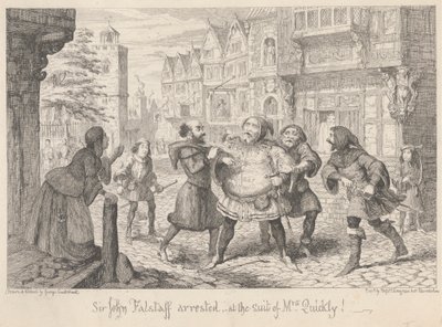 Lontoo. A Street: "Henry IV, osa II", näytös II, kohtaus I tekijältä George Cruikshank