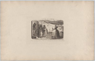 Etsitään majoitusta, 1851, 1851. tekijältä George Cruikshank