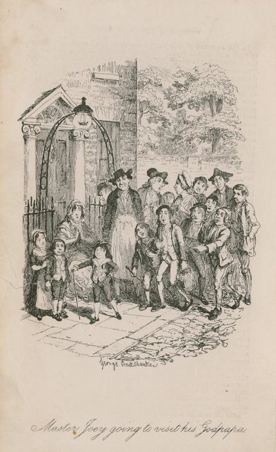 Mestari Joey menee tapaamaan kummisetänsä. tekijältä George Cruikshank