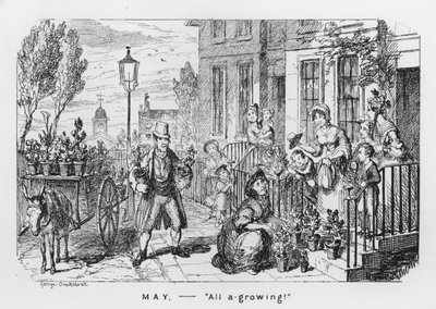 Toukokuu, kaikki kasvaa (kaiverrus) tekijältä George Cruikshank