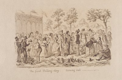 Mayhewsin suuri näyttely vuodelta 1851: Ensimmäinen šillinkipäivä - Coming Out, 1851 tekijältä George Cruikshank
