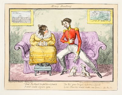 Rahanmetsästys, 1835 (käsinvärinen kaiverrus) tekijältä George Cruikshank