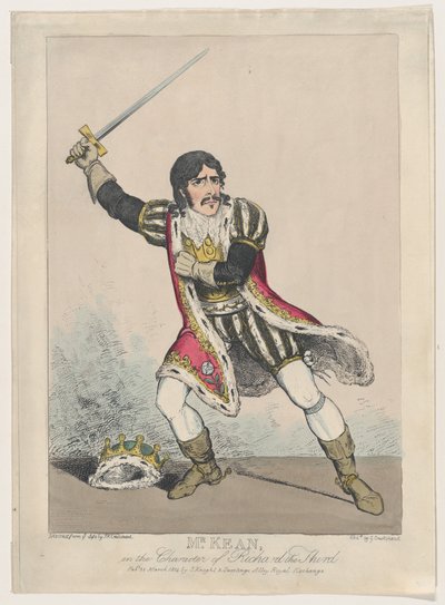 Mr. Kean Richard the Thirdin hahmossa, n. 1814, n. 1814. tekijältä George Cruikshank