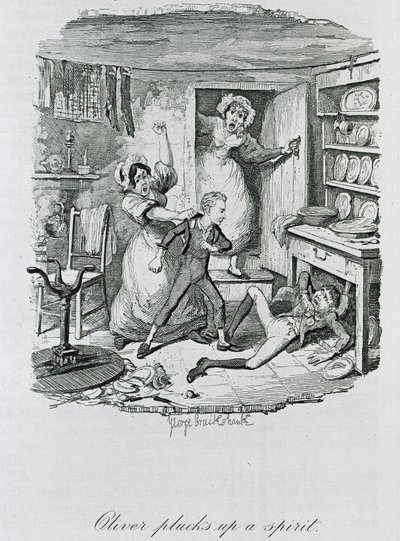 Oliver nostaa hengen, 1837 tekijältä George Cruikshank