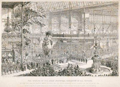 Suuren näyttelyn avajaiset, Crystal Palace, Hyde Park, Lontoo, 1851 tekijältä George Cruikshank