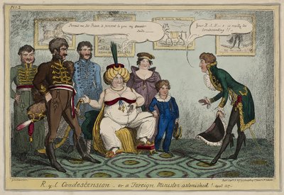 Kuninkaallinen alentuminen tai ulkoministeri hämmästynyt! - Huhtikuuta 1817 - 15. syyskuuta tekijältä George Cruikshank
