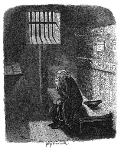 Kohtaus Charles Dickensin Oliver Twististä, 1837 tekijältä George Cruikshank
