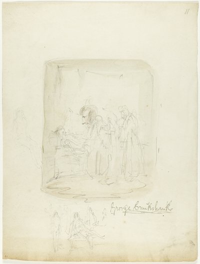 Luonnosarkki, jossa omakuva tekijältä George Cruikshank