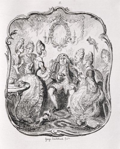 Squire Western ja hänen Lady Cousins -teoksesta "Tom Jones, Löytäjän historia", taiteilijan kaiverrettu, kuvitus teoksesta "The Works of Henry Fielding", pub. kirjoittanut Henry G. Bohn, 1853 tekijältä George Cruikshank