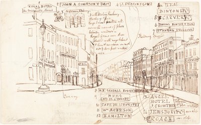 Street Perspective, jossa on toimipaikat tekijältä George Cruikshank