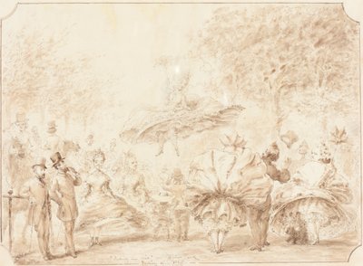 "Taking the Air" Hyde Parkissa [verso] tekijältä George Cruikshank