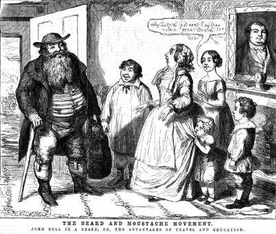 Parta ja viikset -liike, 1854 tekijältä George Cruikshank