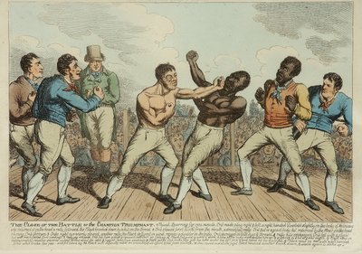 Taistelun voitto (värillinen etsaus) tekijältä George Cruikshank