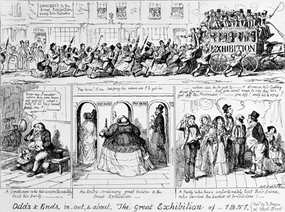 Vuoden 1851 suuri näyttely Hyde Parkissa Lontoossa. tekijältä George Cruikshank