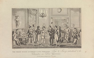 The Green Room no Drury Lane Theatre Finlandês tekijältä George Cruikshank
