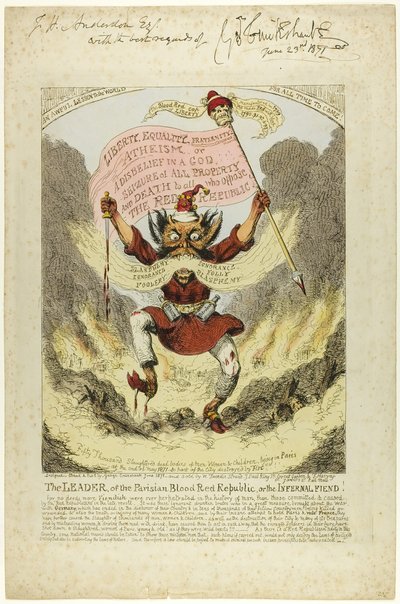 Pariisin verenpunaisen tasavallan johtaja tekijältä George Cruikshank