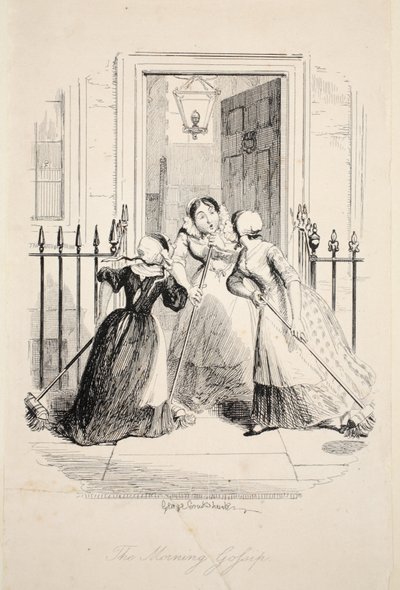 The Morning Gossip, Life Greatest Plague of Life, pub. 1847 tekijältä George Cruikshank