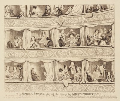 Oopperalaatikot suuren näyttelyn aikana, 1851 tekijältä George Cruikshank