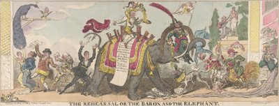 Harjoitus eli paroni ja elefantti, 1. tammikuuta 1812, 1. tammikuuta 1812. tekijältä George Cruikshank