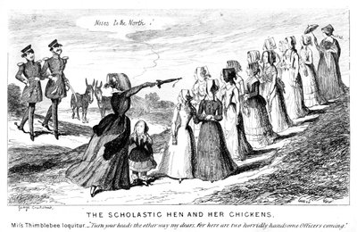 Scholastinen kana ja hänen kanansa, 1800-luku. tekijältä George Cruikshank