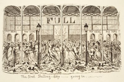 El primer dia de xíling - Entrar, pub. 1851 (gravat)finès tekijältä George Cruikshank