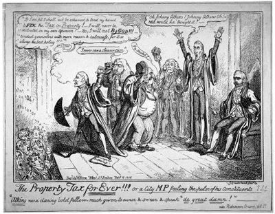 "Kiinteistövero ikuisesti!!!", 1816. tekijältä George Cruikshank