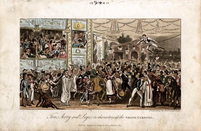 Tom, Jerry ja Logic Grand Carnivalissa, 1821 tekijältä George Cruikshank