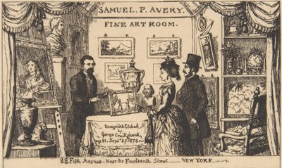 Samuel P. Averyn kauppakortti - Taidehuone, 1873, 1873. tekijältä George Cruikshank