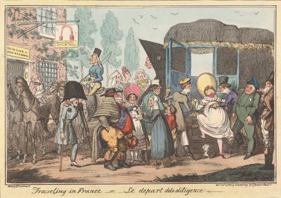 Matkalla Ranskassa -tai, -Postibussin lähtö tekijältä George Cruikshank