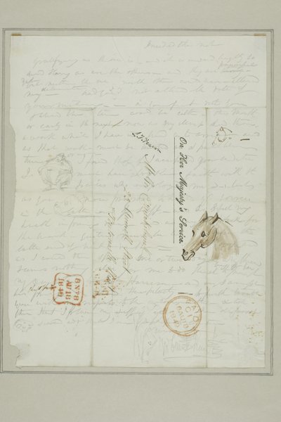 Nimetön (Cruikshankin kirje ja luonnoksia hevosen päästä) tekijältä George Cruikshank