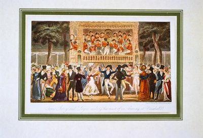 Vauxhall Gardens, "Life in London, etc.", kirjoittanut Pierce Egan tekijältä George Cruikshank