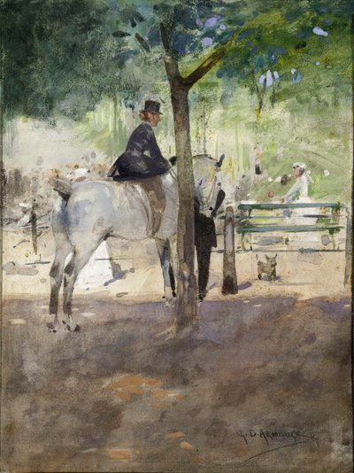 In the Row, n. 1890 (akvarelli paperille) tekijältä George Denholm Armour