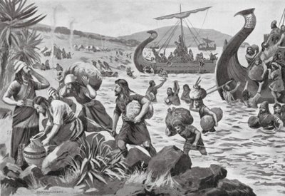 Foinikialaiset asuttivat Kyproksen (litografia) tekijältä George Derville (after) Rowlandson