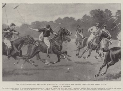 Kansainväliset poolo-ottelut Hurlinghamissa, America Challenge Cupin toisessa ottelussa, 9. kesäkuuta tekijältä George Derville Rowlandson