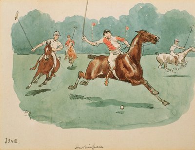 Kesäkuun kuukausi: Polo (kynä ja muste ja wc paperille) tekijältä George Derville Rowlandson