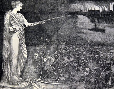 Tupakka nähdään lohdutuksena köyhille, 1869 tekijältä George du Maurier
