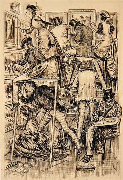 Lakkauspäivä Royal Academyssa tekijältä George du Maurier