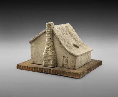 Hirsimökki Inkwell, c. 1900 (keramiikka) tekijältä George E. Ohr