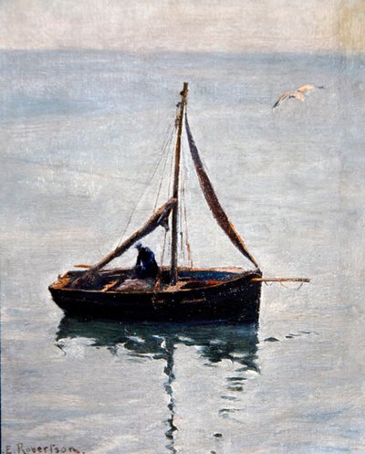 Verkkojen korjaaminen, n. 1910 (öljy kankaalle) tekijältä George Edward Robertson