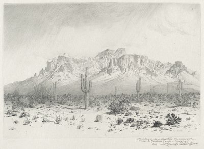 Superstition Mountain, Apache Trail, Arizona (nro 1) tekijältä George Elbert Burr