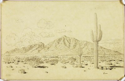 Nimetön (siirtopiirros teosta Camelback Mountain, Phoenix varten) tekijältä George Elbert Burr