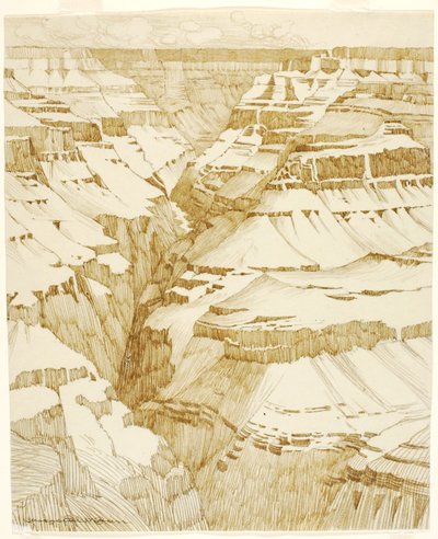 Nimetön (siirtopiirustus Grand Canyoniin [nro 1]) tekijältä George Elbert Burr