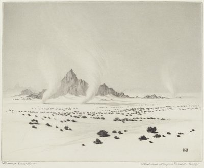 Whirlwinds, Mojaven autiomaa, Kalifornia (nro 3) tekijältä George Elbert Burr