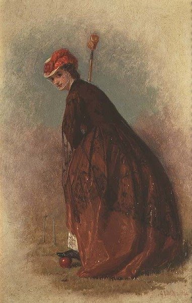 Krokettipelaaja tekijältä George Elgar Hicks