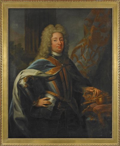 Muotokuva Frederik I:stä (Frederick I) (1676-1751) Ruotsin kuningas ja Suomen prinssi - Georg Engelhard Schroederin (1684-1750) maalaus, öljy kankaalle (143x114,5 cm) tekijältä George Engelhardt Schroeder